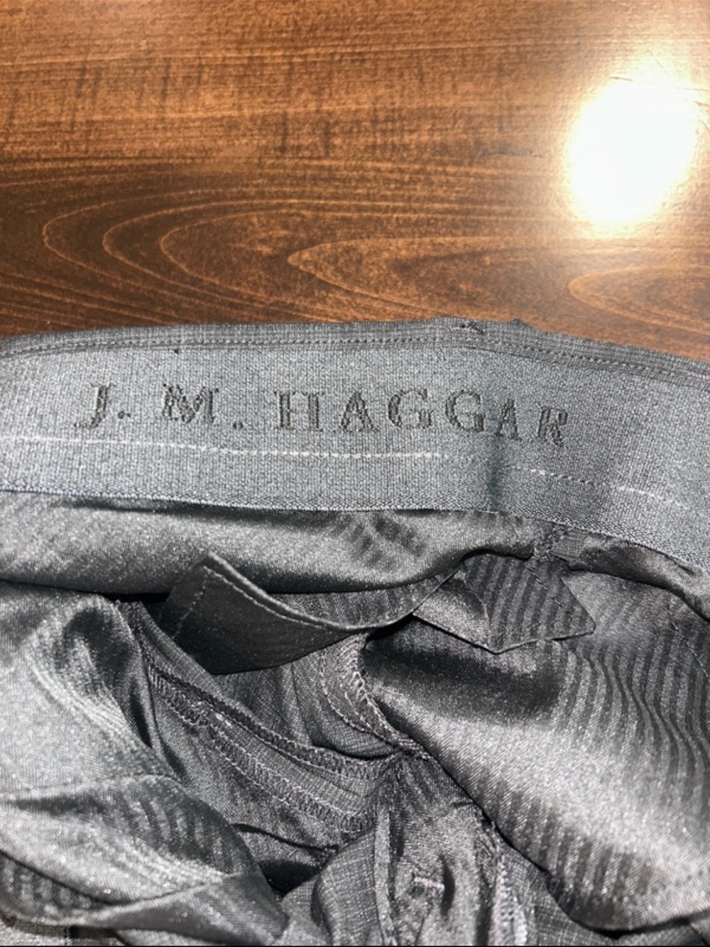 Men's Charcoal Plaid Dress Pants - Classic slim fit - Picture 3 of 4